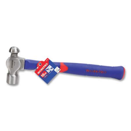 Workpro Ball Pein Hammer, 16 oz, 10" Blue/Red Rubberized Fiberglass Handle (W041046WE)