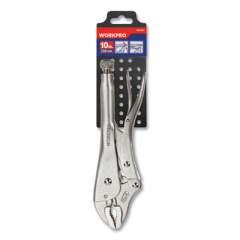 Workpro Locking Pliers, Short Nose, Curved Jaw, 10" Long, Chrome-Vanadium Steel, Chrome Quick-Lock/Release Handle (24394542)