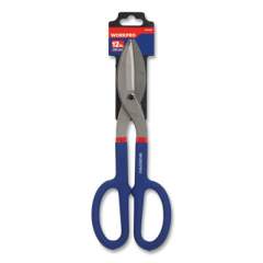 Workpro Tin Snip Pliers, 12" Long, Drop-Forged Steel, Blue/Red Soft-Grip Handle (W015005WE)
