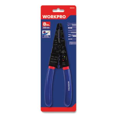 Workpro Tapered Nose Multi-Purpose Wiring Tool, AWG Markings, 22 to 10 AWG, 8" Long, Metal, Blue/Red Soft-Grip Handle (W091018WE)