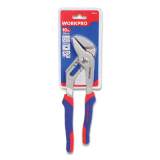 Workpro Groove Joint Pliers, 10" Long, Ni-Fe-Coated Drop-Forged Carbon Steel, Blue/Red Soft-Grip Handle (24394565)