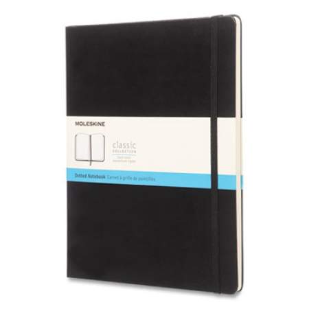 Moleskine Classic Collection Hard Cover Notebook, Quadrille (Dot Grid) Rule, Black Cover, 10 x 7.5, 80 Sheets (2639137)