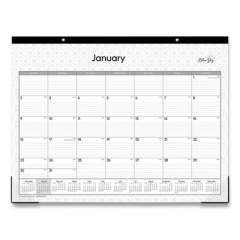 Blue Sky Enterprise Desk Pad, Geometric Artwork, 22 x 17, White/Gray Sheets, Black Binding, Clear Corners, 12-Month (Jan-Dec): 2022 (111294)