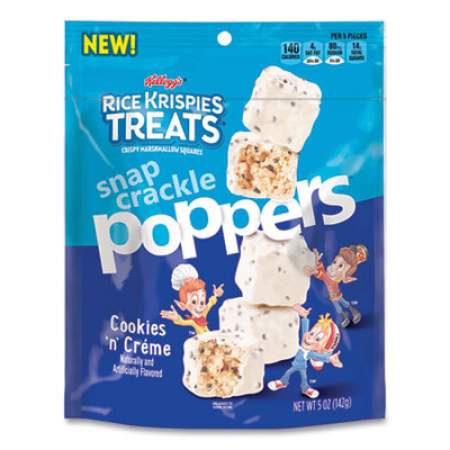 Kellogg's Rice Krispies Treats Snap Crackle Poppers, Cookie 'n' Creme, 5 oz Snack Pack, 6/Carton (24396354)
