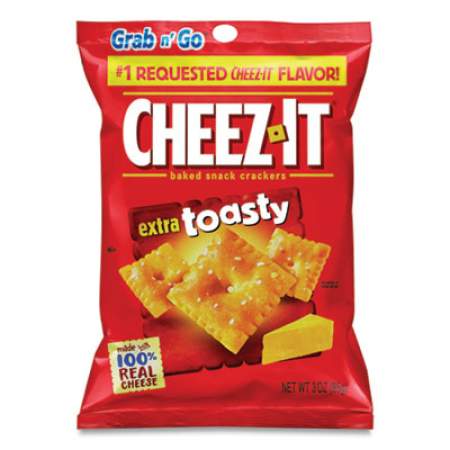 Cheez-It Baked Snack Crackers, Extra Toasty Cheese, 3 oz Bag (11624)