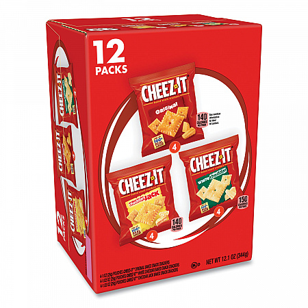 Baked Snack Crackers Variety Pack, Assorted Flavors, (8) 0.75 oz and (37) 1.5 oz Bags/Box (70000122)