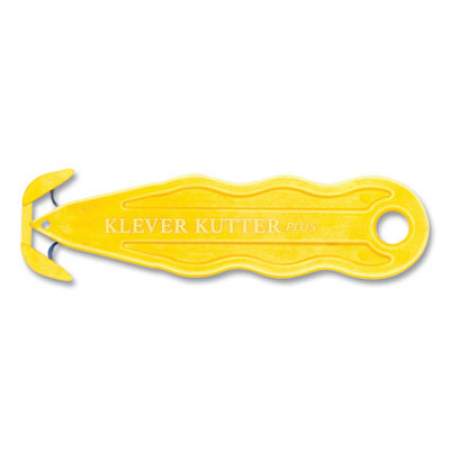 Klever Kutter Kurve Blade Plus Safety Cutter, 5.75" Handle, Yellow, 10/Box (PLS100Y)