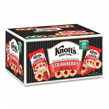 Premium Berry Jam Shortbread Cookies, Strawberry, 2 oz, 36/Carton (BIS59637)
