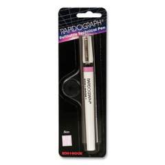 Koh-I-Noor 3165 Series Rapidograph Technical Drawing Fountain Pen, 4x0 0.18 mm, White/Pink Barrel (31654Z)