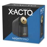 X-ACTO Model 1606 Mighty Pro Electric Pencil Sharpener, AC-Powered, 4 x 8 x 7.5, Black/Gold/Smoke (1606X)
