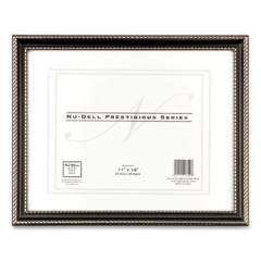 NuDell Prestige Series Executive Document and Photo Frame with Three-Way Mat, Plastic, 11 x 14 Insert, Black/Gold (881250)