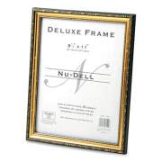 NuDell Deluxe Document and Photo Frame, Molded Styrene/Plastic, 8.5 x 11 Insert, Gold/Black (17500)