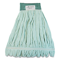 EchoFiber Microfiber Loop Mop, Large, Split Microfiber, 16 x 16, 5" Headband, Green, 12/Carton (MWTLG)