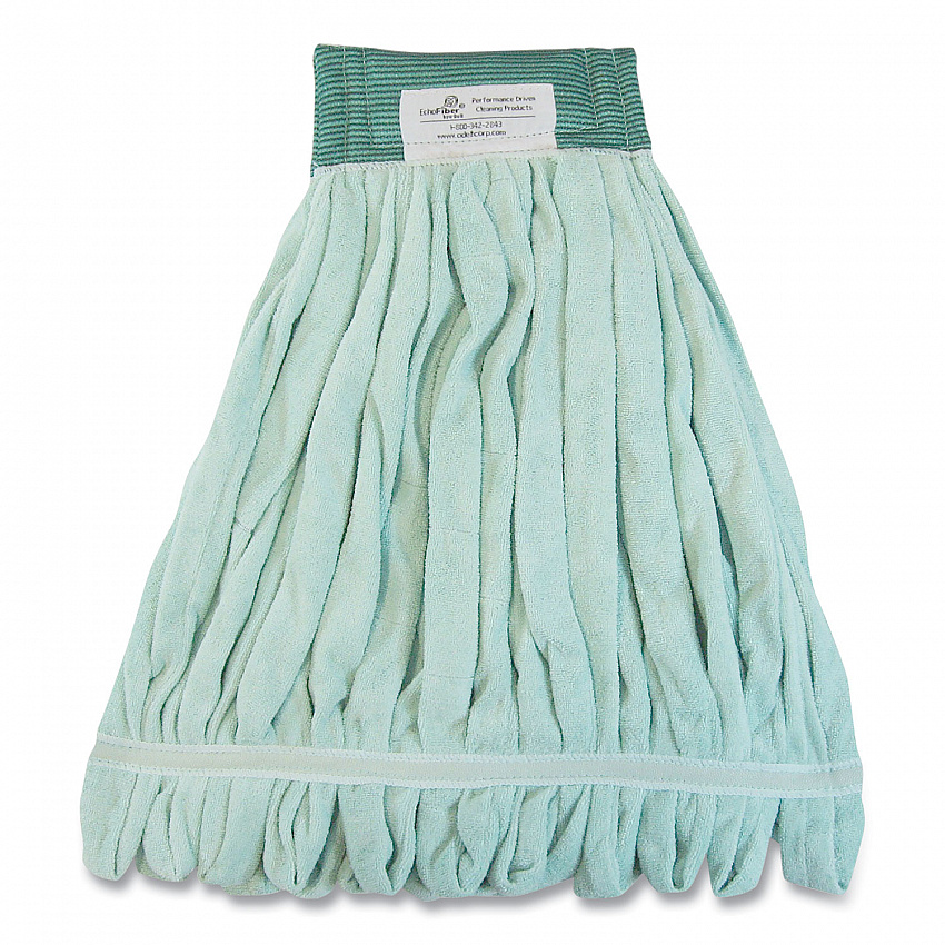 EchoFiber Microfiber Loop Mop, Large, Split Microfiber, 16 x 16, 5" Headband, Green, 12/Carton (MWTLG)