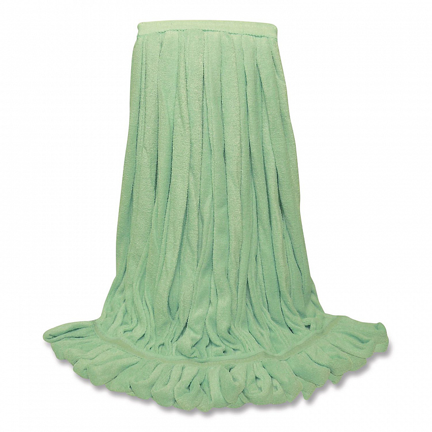 EchoFiber Microfiber Loop Mop, Large, Split Microfiber, 16 x 16, 1.5" Headband, Green, 12/Carton (MWTLGNB)