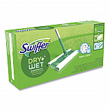 Sweeper Mop, 10 x 4.8 White Cloth Head, 46" Silver/Green Aluminum/Plastic Handle (49947)