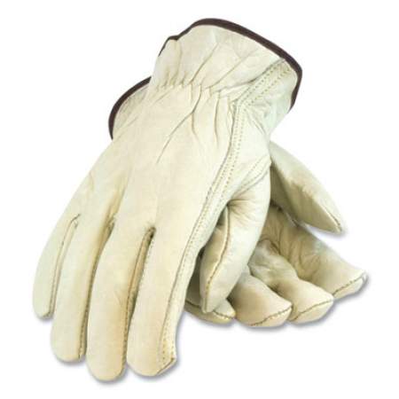 PIP Economy Grade Top-Grain Cowhide Leather Drivers Gloves, Medium, Tan (179725)