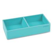 Poppin Softie This + That Tray, 2-Compartment, 3 x 6.25 x 1.5, Aqua (100440)