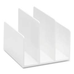 Poppin Fin Series Plastic Mail and File Organizer, 3 Sections, Letter Size Files, 6.5 x 6.4 x 5.5, White (1990405)