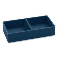 Poppin Softie This + That Tray, 2-Compartment, 3 x 6.25 x 1.5, Slate Blue (105963)