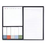 Poppin Work Happy Sticky Note Set, One Lined Writing Pad, One Square Pad, Page Markers in Five Colors, Lagoon, 270 Sheets (24422645)