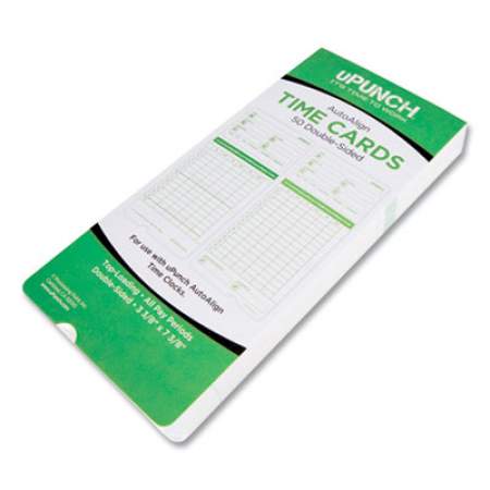 uPunch HNTCG1050 Time Cards, Monthly, Two-Sided, 7.37 x 3.37, 50/Pack (2446265)