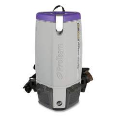 ProTeam Super Coach Pro 10 Backpack Vacuum with Xover Fixed-Length Two-Piece Wand, 10 qt Tank Capacity, Gray/Purple (107304)