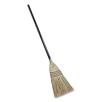 Bulldozer Heavy-Duty Outdoor Broom, Natural-Fiber Bristles, 54" Overall Length, Black/Natural (9316)