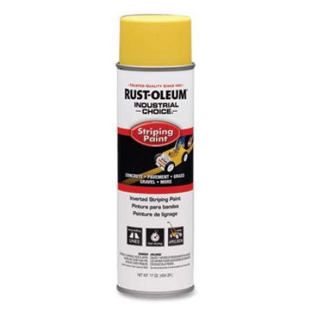 Rust-Oleum Industrial Choice S1600 System Inverted Striping Paint Spray, Flat/Matte Yellow, 17 oz Aerosol Can (24383708)
