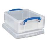 Really Useful Box Snap-Lid Storage Bin, 2.14 gal, 11" x 14" x 5", Clear/Blue, 5/Pack (81CPK5CB)