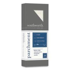 Southworth Parchment Envelope, #10, Commercial Flap, Gummed Closure, 4.13 x 9.5, Ivory, 50/Pack (619287)