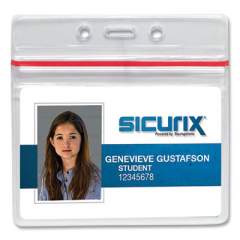 SICURIX Sealable Cardholder, Horizontal, 3.75 x 2.62, Clear, 50/Pack (2773994)