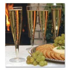 Tablemate Plastic Champagne Glasses, 5 oz, Clear, 10/Pack (0244Z)