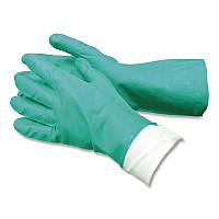 Pro N650 Series Flock-Lined Nitrile Rubber Gloves, 13" Long, X-Large, Green, 12 Pairs (NTL650XLHDG)