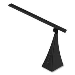 V-Light LED Pyramid-Base Tilt-Arm Desk Lamp with USB Charging Station, 12" to 16.2" High, Black (1440105)