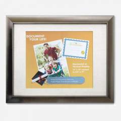 Victory Light Document and Photo Frame with Linen Mat, Plastic, 8.5 x 11 Insert, Bronze (1456390)