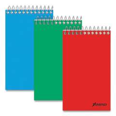 Ampad Memo Pads, Narrow Rule, Assorted Cover Colors, 60 White 3 x 5 Sheets, Dozen (25087)