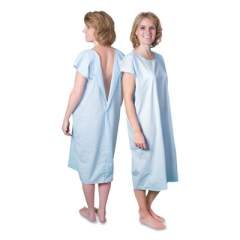 Core Products Cloth Patient Gown, Cotton-Polyester Blend, Large: Chest Size 38" to 42", Blue (541506)