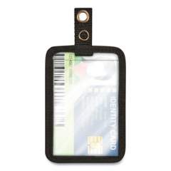 COSCO MyID Leather ID Badge Holder, Vertical/Horizontal, 2.5 x 4, Black (357509)