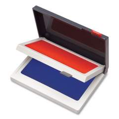 COSCO Two-Color Felt Stamp Pads, 4.25 x 3.75, Blue/Red (520826)