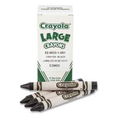 Crayola Large Crayons, Black, 12/Box (24326240)