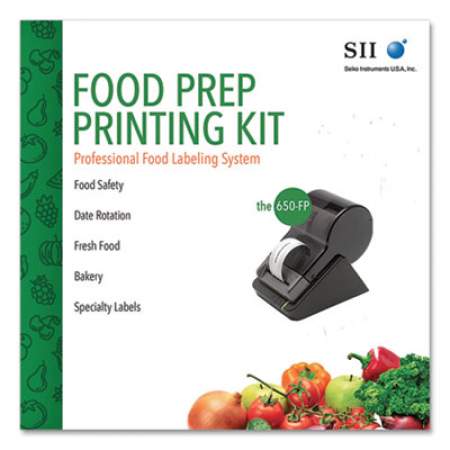 Seiko SLP620-FP Food Prep Kit with One Touch Label Software, 70mm/sec Print Speed, 208dpi, 4.48 x 6.77 x 5.83 (SLP650FP)