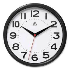 Infinity Instruments Metro Wall Clock, 9" Diameter, Black Case, 1 AA (sold separately) (949659)