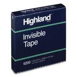 Highland Invisible Permanent Mending Tape, 3" Core, 0.5" x 72 yds, Clear (504720)