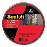 Scotch Extreme Mounting Tape, Permanent, Holds Up to 0.5 lbs per Inch, 1" x 11.1 yds, Black (414LONGDC)