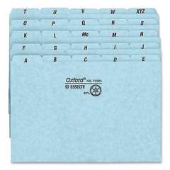 Oxford A-Z Index Card Files, 1/5-Cut Top Tap, 4 x 6, Blue, 25/Set (P4625)