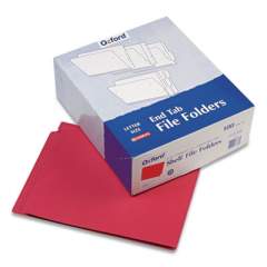 Pendaflex Colored End Tab Folders with Reinforced 2-Ply Straight Cut Tabs, Letter Size, Red, 100/Box (659860)