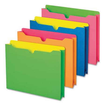 Pendaflex Twisted Glow Paper File Jacket, 2" Expansion, Straight Top Tab, Letter Size, Assorted Colors, 10/Pack (2455693)
