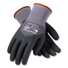 MaxiFlex Ultimate Seamless Knit Nylon Gloves, Nitrile Coated MicroFoam Grip on Palm, Fingers and Knuckles, Large, Gray, 12 Pairs (179942)