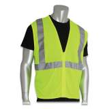 PIP Zipper Safety Vest, Hi-Viz Lime Yellow, Large (302MVGZLYL)